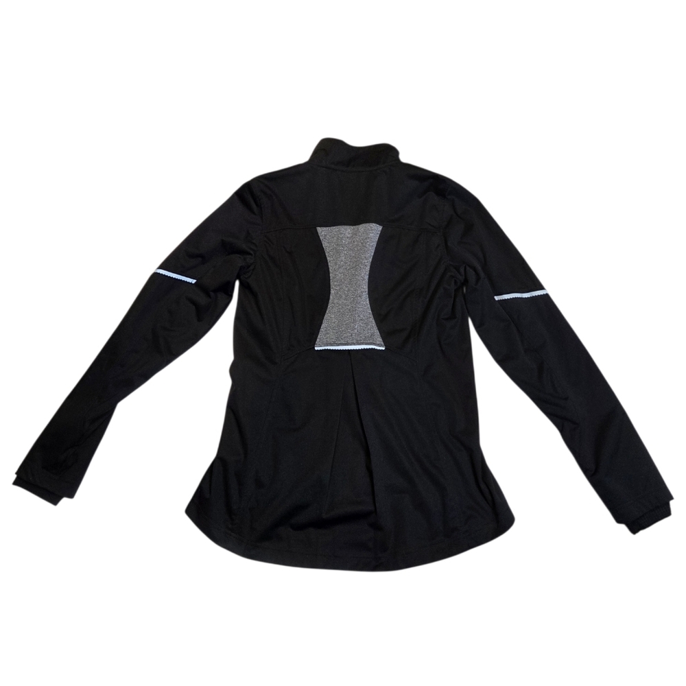 Road Runner Sports Ruffle Zip Running Jacket Black Reflective Athletic Medium - Picture 12 of 14